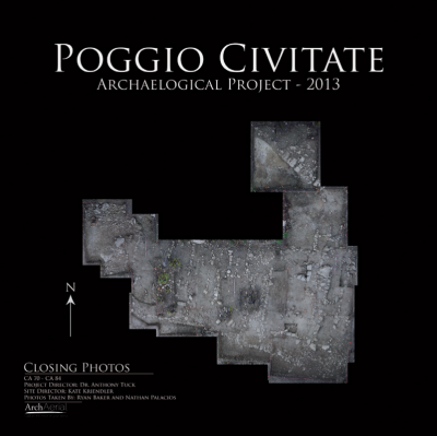 Figure 2. Aerial photograph taken by a quadcopter drone by Arch Aerial for the Poggio Civitate project (Tuck, Kreindler and Huntsman 2013).