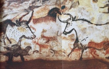 Figure 2: Hall of the Bulls, Lascaux (Aujoulat 2009, 66).