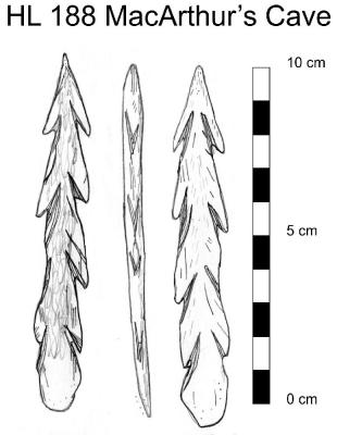 Figure 1 - Drawing of an antler artefact from MacArthur's Cave, Scotland. (Image Copyright Ben Elliott)