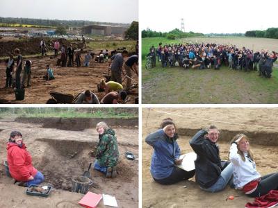 Figure 4 - Happy Students at Heslington East. (Image Copyright - Cath Neal/University of York Archaeology Department)