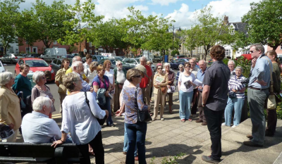 Figure 3: Chris Kolonko leading a walk about the archaeology of the Second World War to be found in Loddon, Norfolk (Reproduced with kind permission of Chris Kolonko)