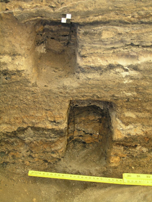 Figure 1: Finely stratified ash and organic layers in a midden at Çatalhöyük (Image Copyright: Lisa-Marie Shillito)
