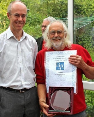 Mick being presented the BAA Lifetime Achievement Award (Reproduced with kind permission of Dave Wells)
