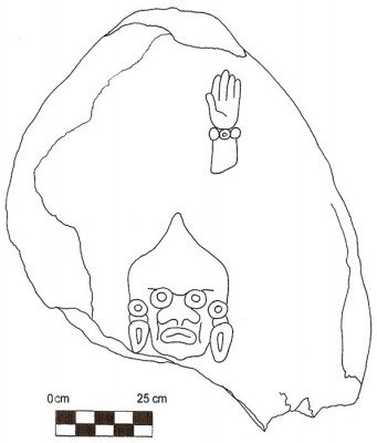 Figure 3. Scale drawing of Chalcatzingo Monument 10 (image copyright: Arnaud F. Lambert).