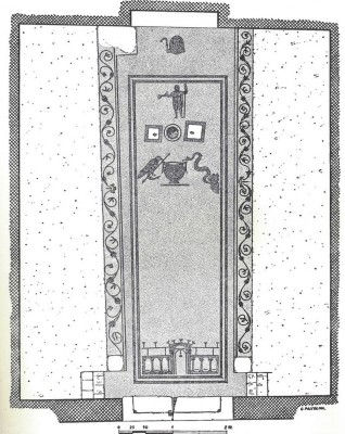 Figure 12. Mosaic of Seven Gates on the floor of the mithraeum at Sette Porte, Ostia. Vermaseren, M.J. 1956, 137. CIMRM 288.