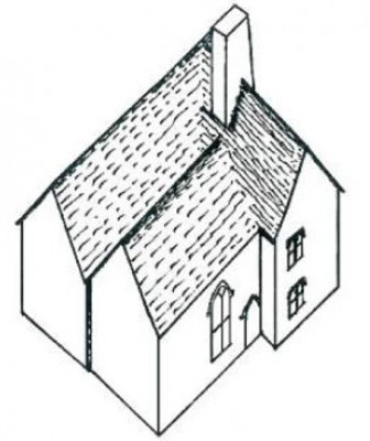 Figure 4. Perspective sketch of how the building may have looked, which resembles Buckler’s sketch (Fig. 7) (Quiney 2003, 249).