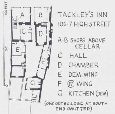 Figure 6. Buckler's plan prior to demolition of the post-medieval wings (Munby 1979, 130).