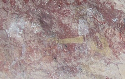 Figure 3. The Olmec-style mural at Cauadzidziqui. (Image Copyright: Arnaud F. Lambert).