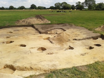 Figure 3. The post-holes within the round-house after excavation in 2013 (image copyright by author).
